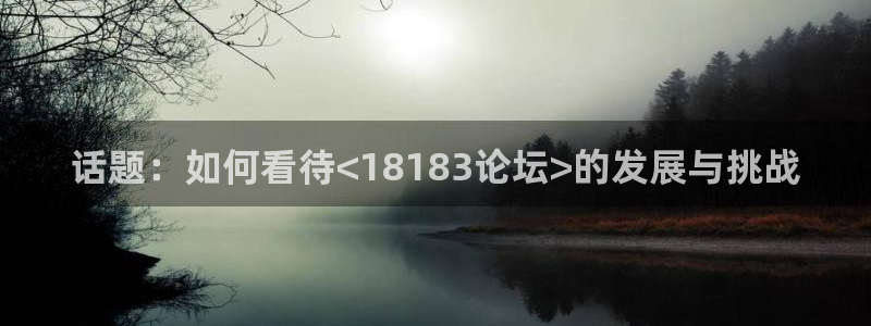 话题：如何看待<18183论坛>的发展与挑战